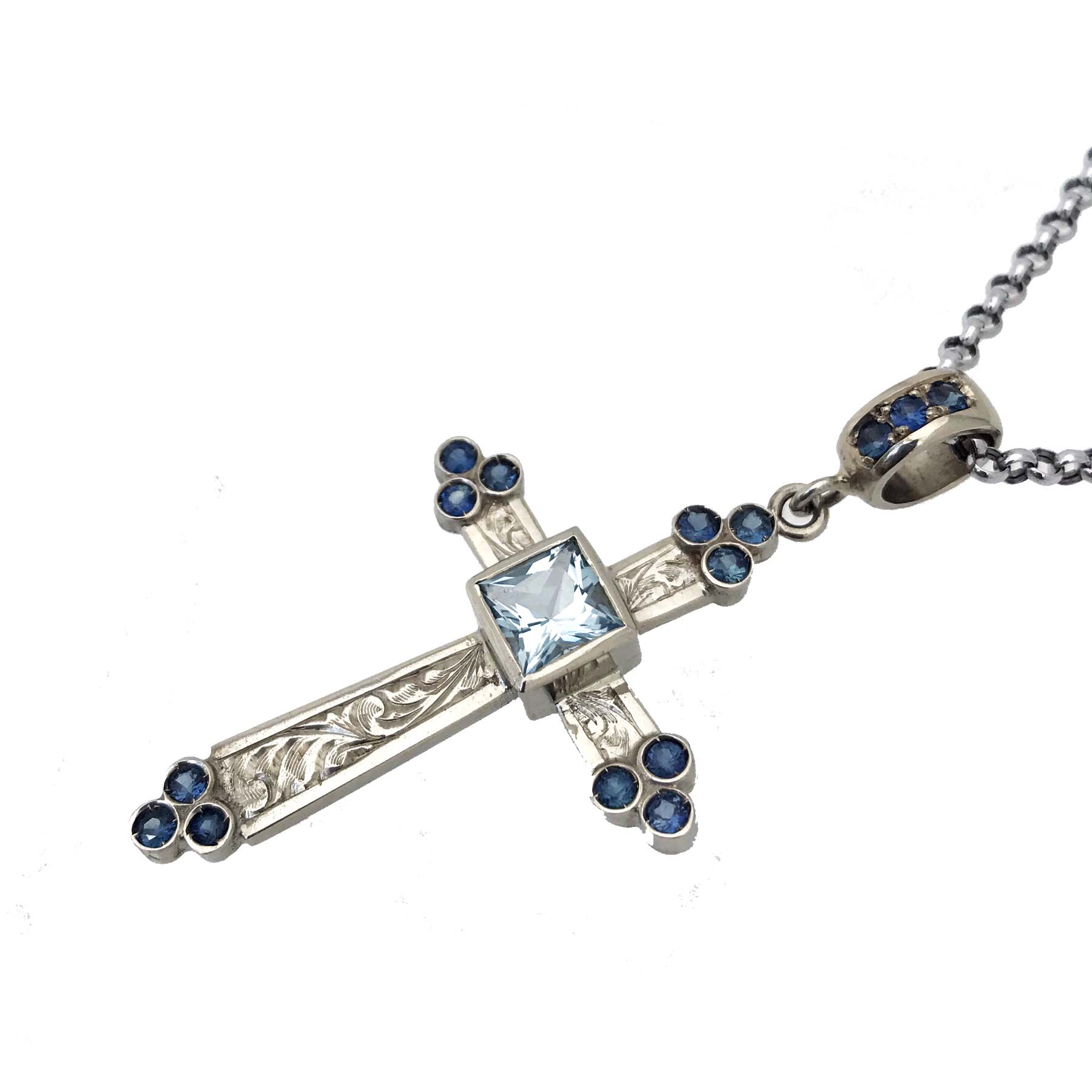 18kt White Gold, Aquamarine, and 