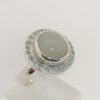 Moonstone and Sky Blue Topaz Halo Ring