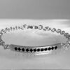 Black Spinel and Sterling Silver Bar Bracelet